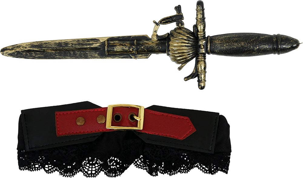 Kousenband met piraten dolk