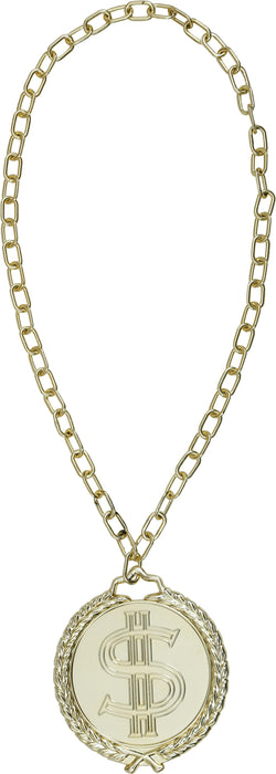 Ketting dollar medaillon plastic 13cm