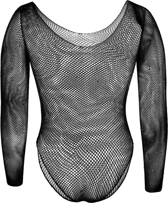 Visnet bodysuit met glitters