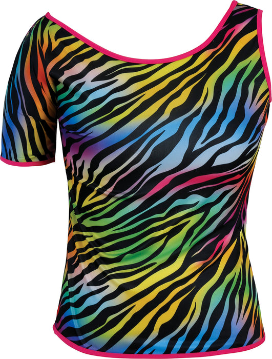 T-shirt neon zebra dames