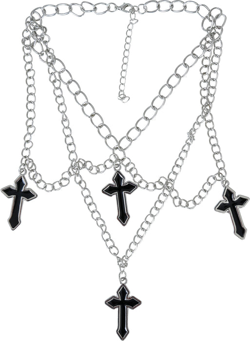 Gothic Ketting 4 Crosses
