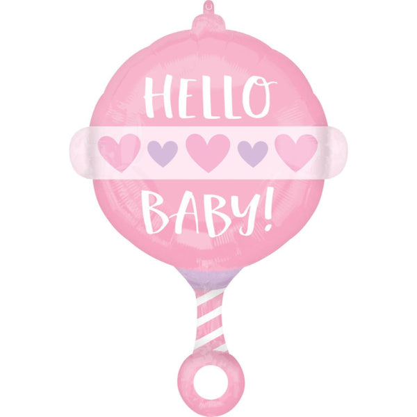 Folieballon Standard Shape Baby Girl Rattle