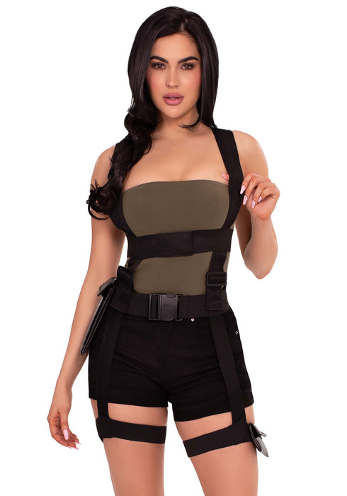 Sexy Utility Agent Kostuum met Harness & Pockets