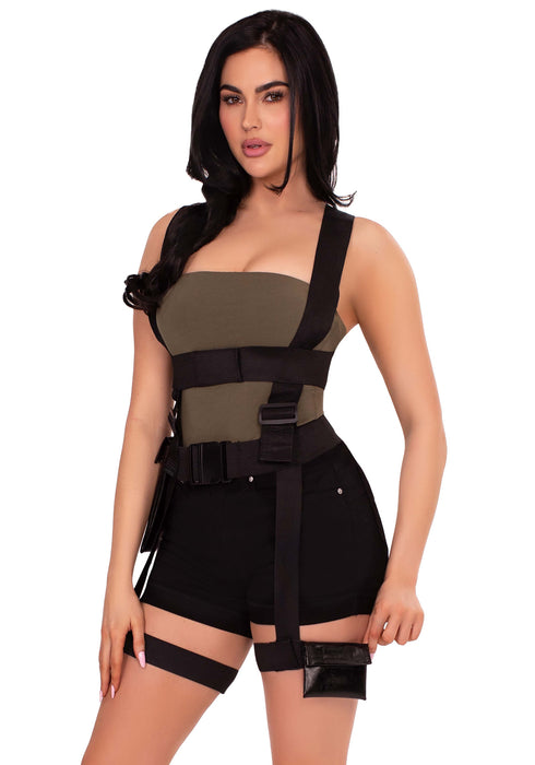 Sexy Utility Agent Kostuum met Harness & Pockets
