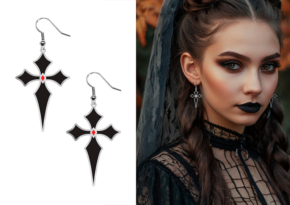 Oorbellen Gothic Kruisen