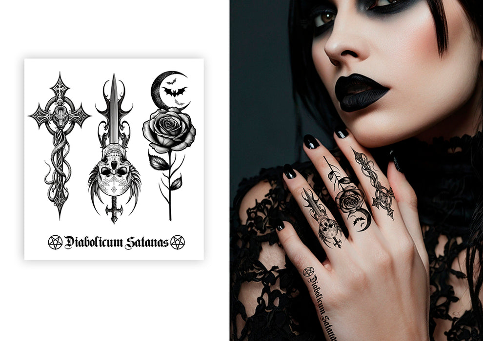 Plaktattoos Gothic 8x9cm