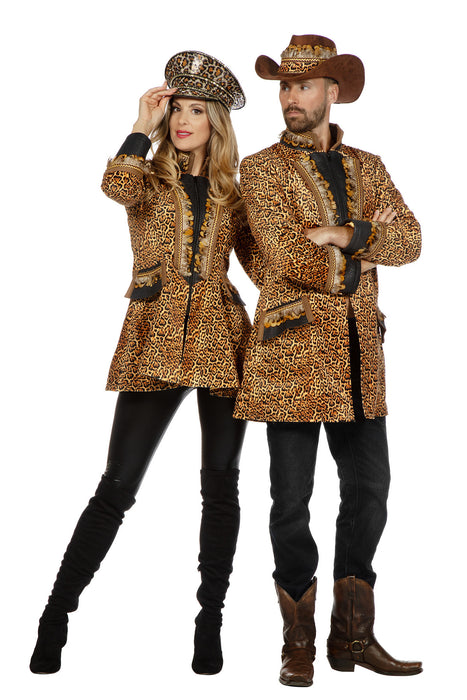 Damesjas Panterprint met veren