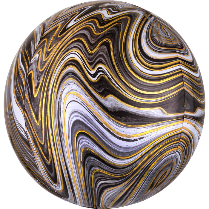 Folieballon Orbz Marble Black