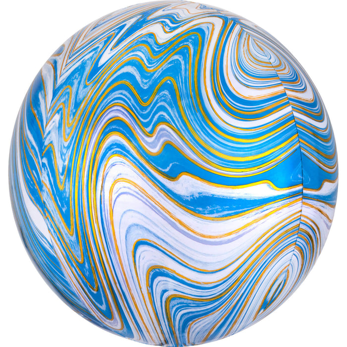 Folieballon Orbz Marble Blue