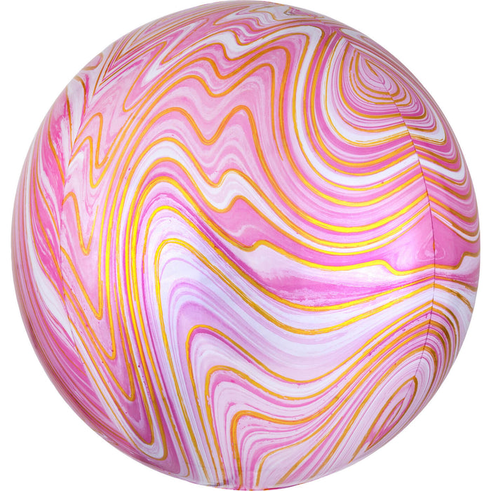 Folieballon Orbz Marble Pink