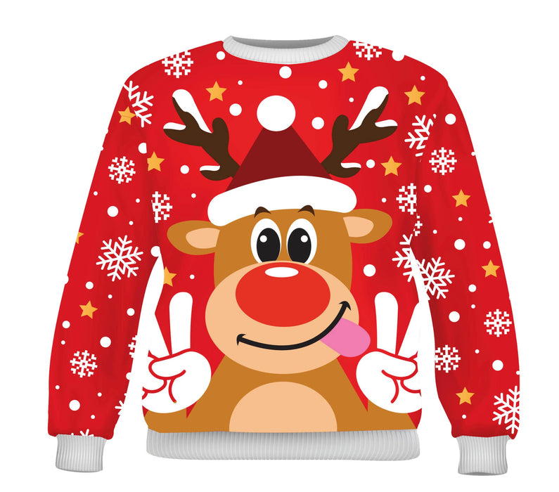 Foute Kerst trui Rudolf Peace Heren