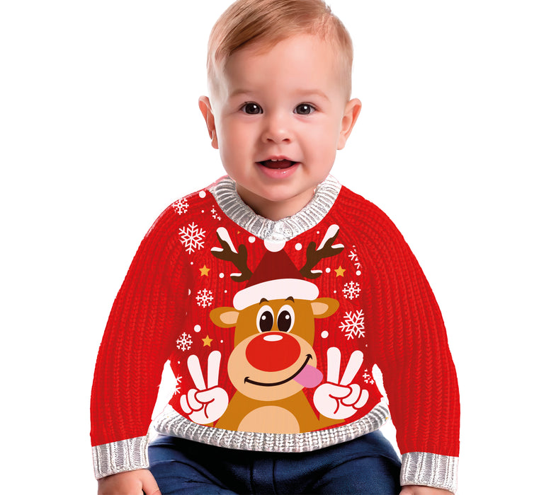 Foute Kersttrui Rudolf Peace Baby