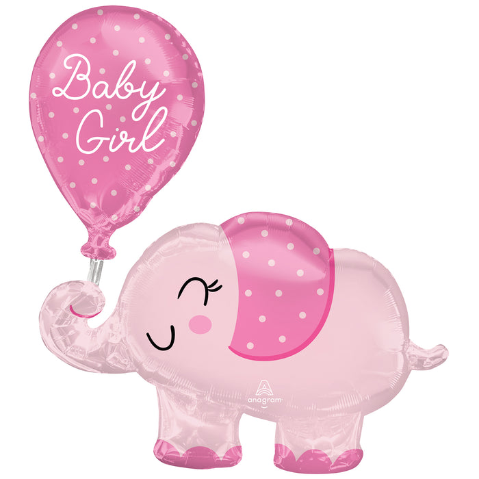 Folieballon SuperShape Olifant Baby Girl