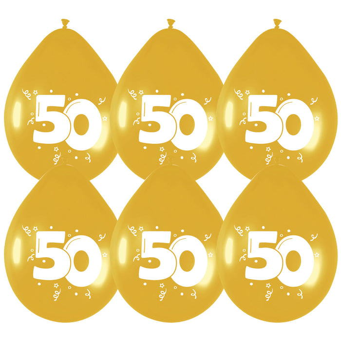 Ballonnen 50 jaar goud  6st