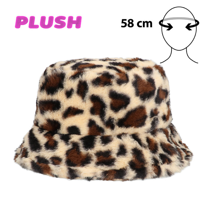 Pluchen Bucket Hat Panter