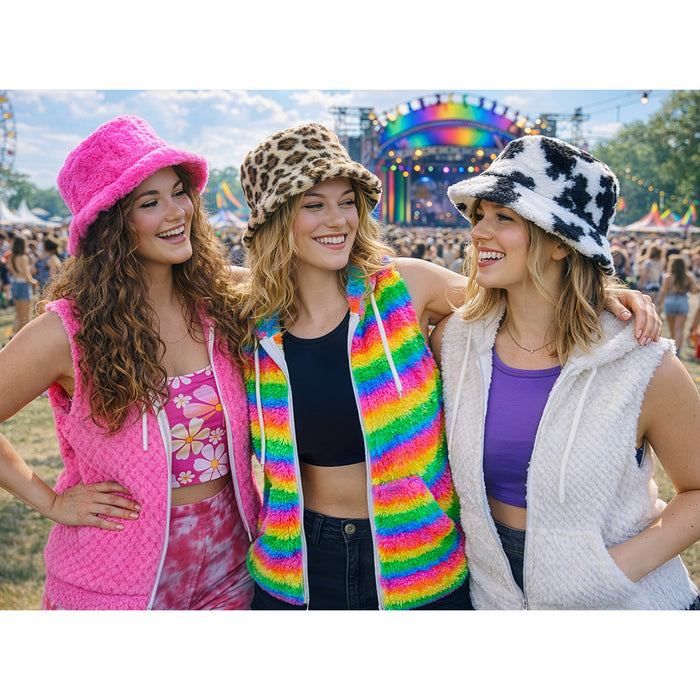 Pluchen Bucket Hat Panter