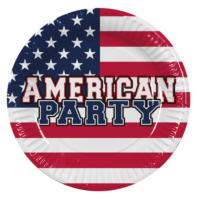 Papieren bordjes American Party 10st