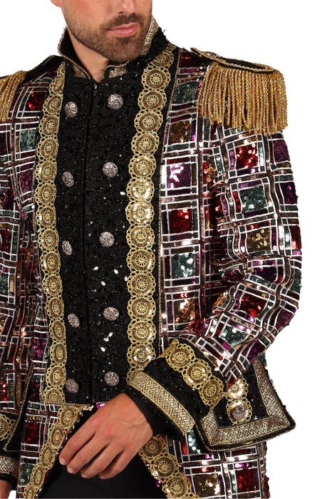 Carnavalsjas Sequin Mirror heren