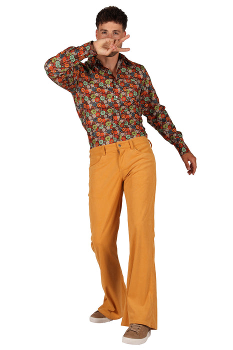 Ribcordbroek 70's voor Heren