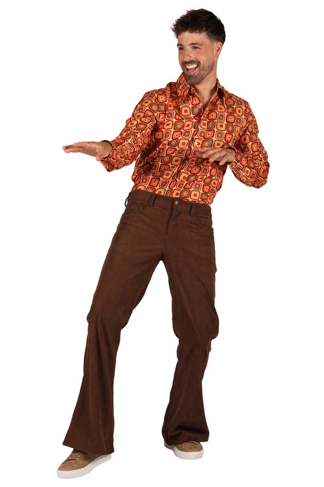 Ribcordbroek 70's voor Heren