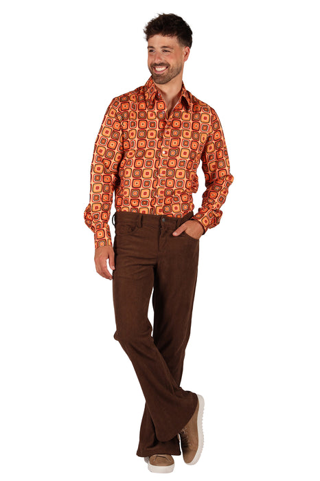 Ribcordbroek 70's voor Heren