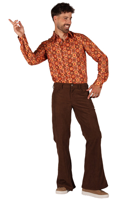 Ribcordbroek 70's voor Heren