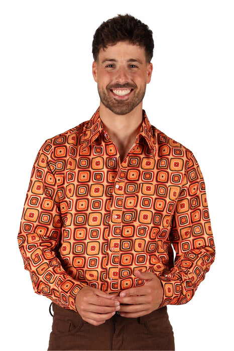 Retro 70s Squares blouse heren