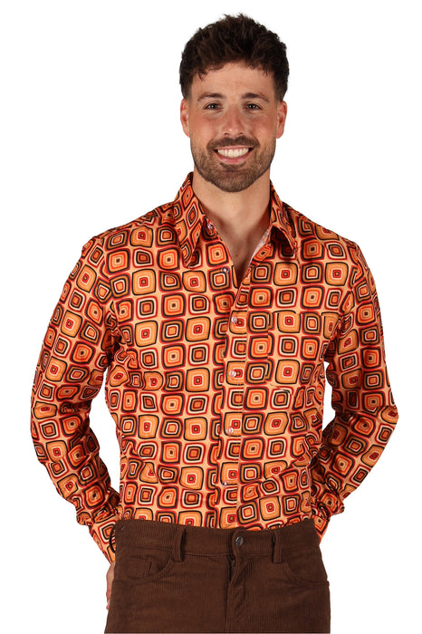 Retro 70s Squares blouse heren