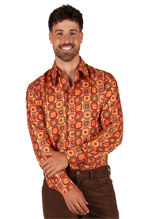 Retro 70s Squares blouse heren