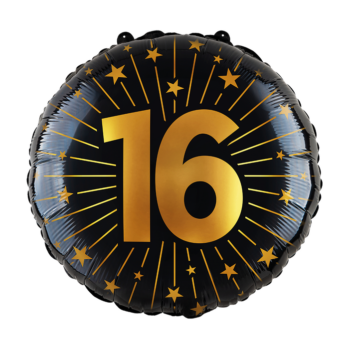 Folieballon Golden Celebrations 16 jaar 45cm (GN-4568)