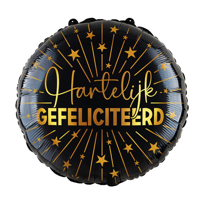 Folieballon Golden Celebrations Hartelijk Gefeliciteerd 45cm (GN-4589)