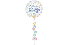 Folieballon Hello Baby met Gewichtje