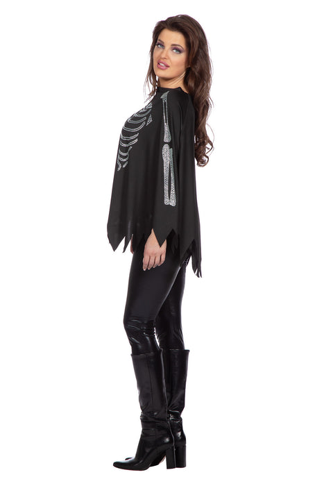 Halloween Poncho Diamond Skeleton