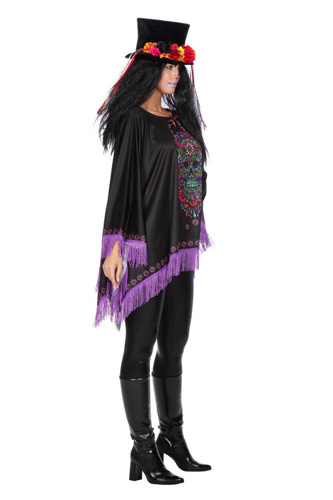 Poncho Day of the Dead Paars