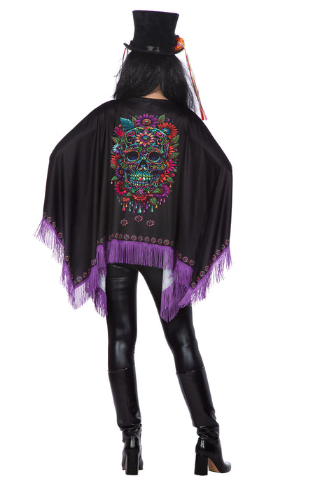 Poncho Day of the Dead Paars