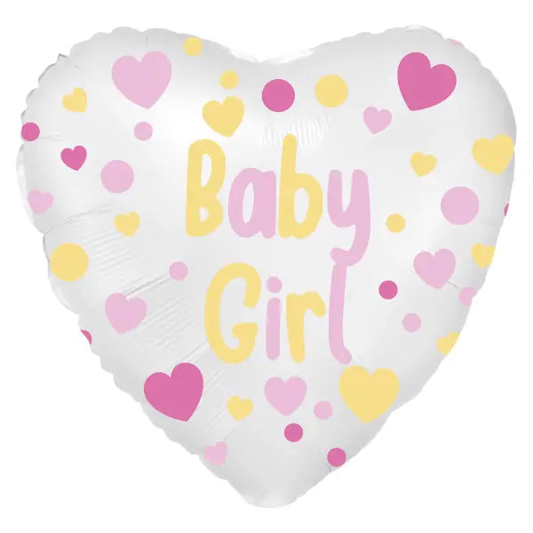 Folieballon Baby Girl Hart 43cm
