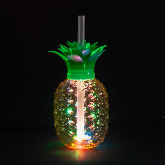 LED beker Ananas met rietje