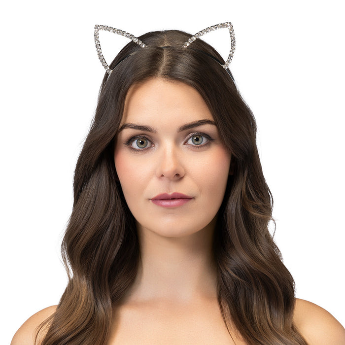 Boland Celestial Cat zilveren metalen diadeem met kattenoren