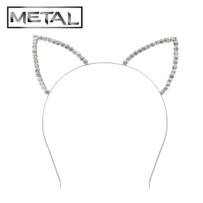 Boland Celestial Cat zilveren metalen diadeem met kattenoren - foto a