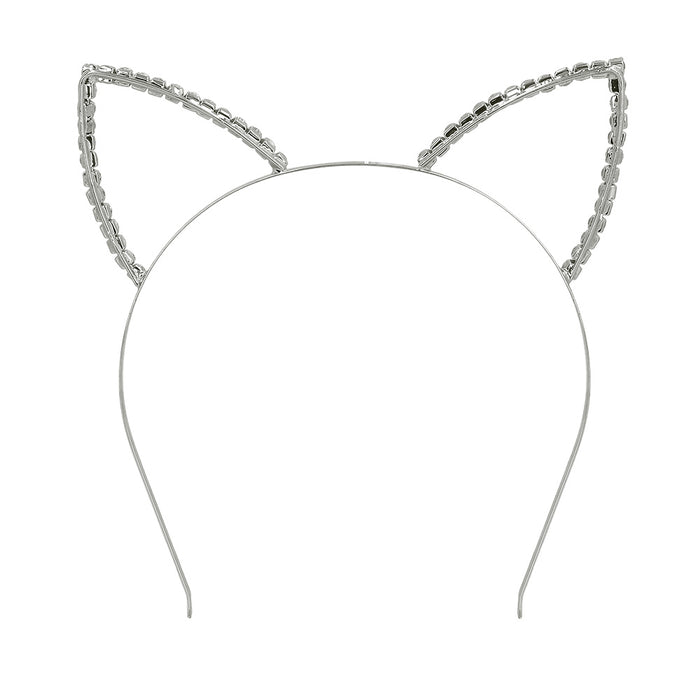 Boland Celestial Cat zilveren metalen diadeem met kattenoren - foto c