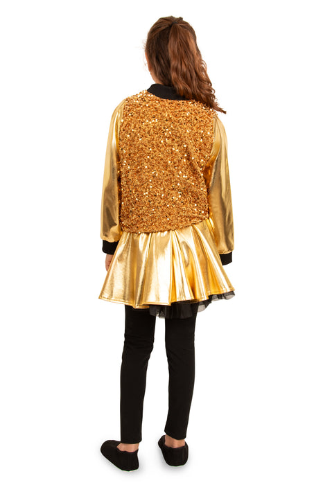 Jasje metallic pailletten goud voor kinderen
