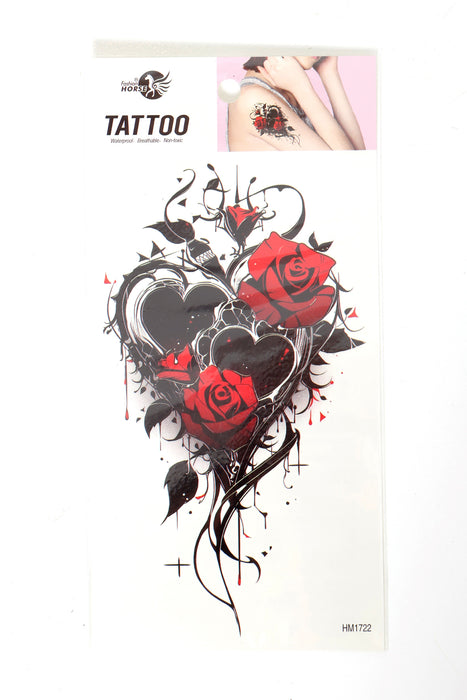 Plaktattoos Hart met rozen