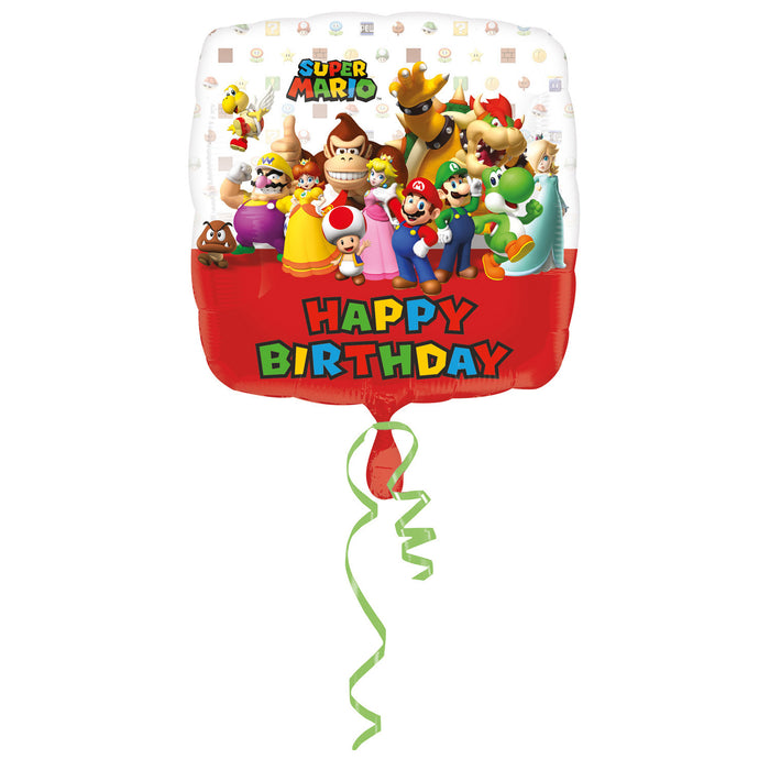 Folieballon Standard Mario Bros Happy Birthday