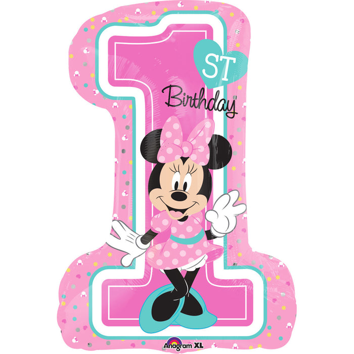 Folieballon SuperShape Minnie 1st Birthday