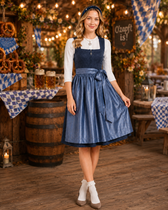Luxe Dirndl Set Edelweiss Blauw