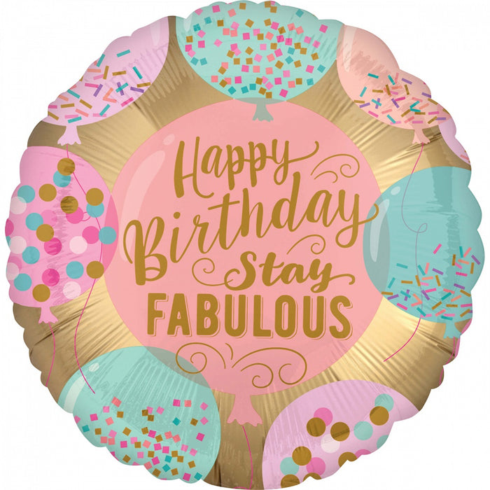 Folieballon Standard Happy Birthday Stay Fabulous