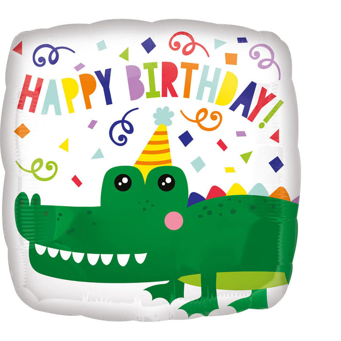 Folieballon Standard Gator Happy Birthday