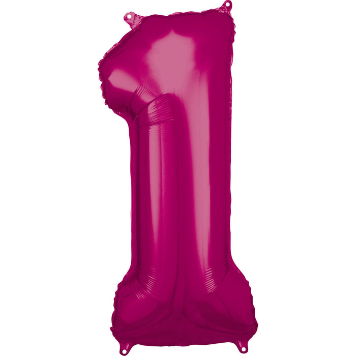 Folieballon Large Number 1 Pink