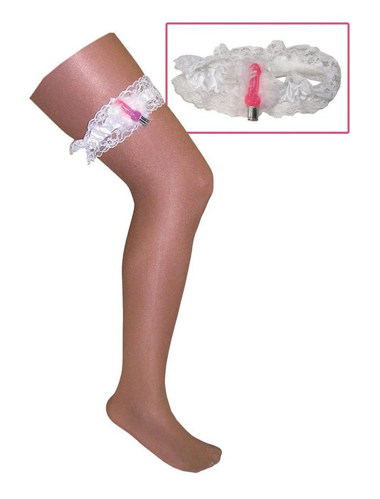 Kousenband met LED Penis