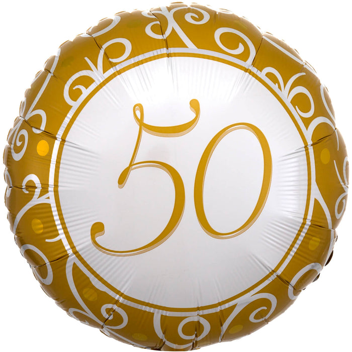 Folieballon Standard Gouden Huwelijk 50 Jaar